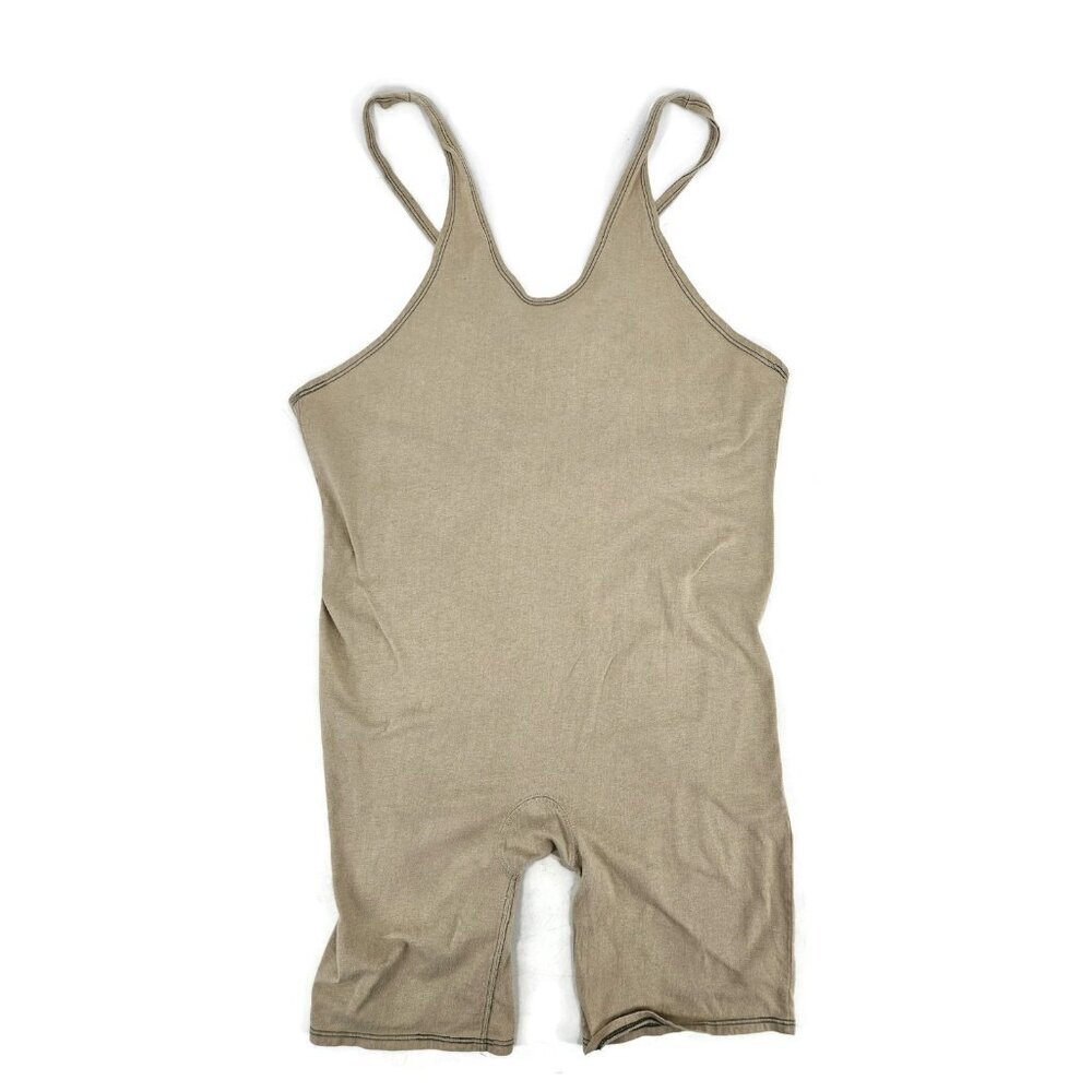 VTG Calvin Klein One Piece Bodysuit Mens XL Beige Cotton Unitard Tank